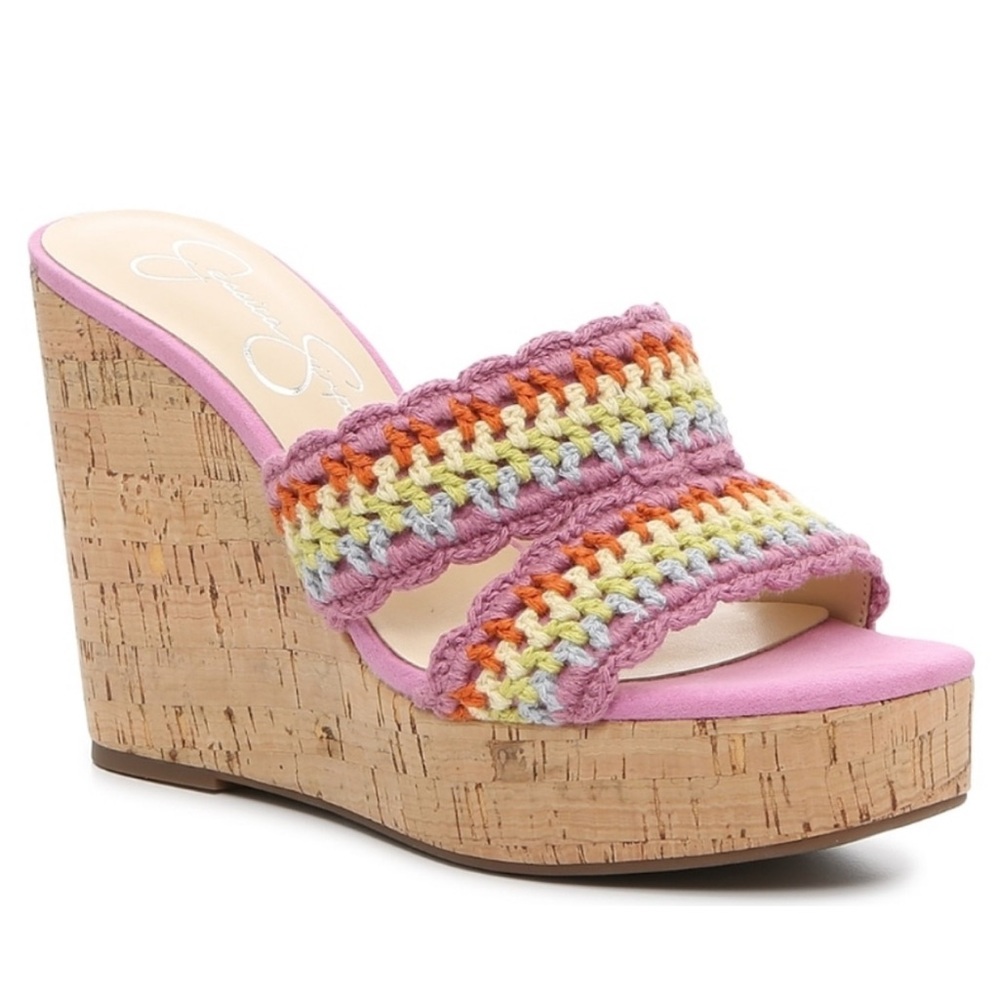 Jessica Simpson Vibrant Crochet Platform Wedges